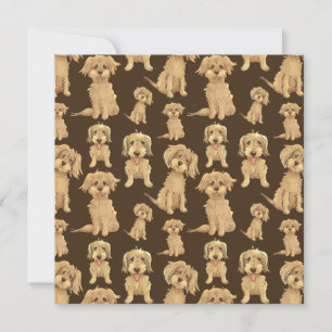 Carte Motif de chien Brown labradoodle doré endoodle pla