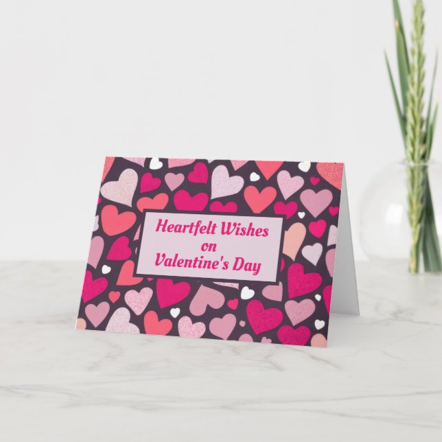 Carte Motif de coeurs d'amour mignons pour la Saint-Vale (Devant)