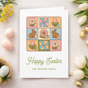 Carte Motif de courte de Pâques lapin mignon heureux 