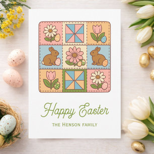 Carte Motif de courte de Pâques lapin mignon heureux 