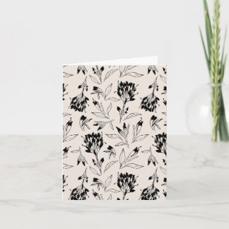 Carte Motif de croquis botanique floral minimaliste mode