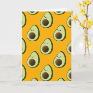 Carte Motif de dessin animé Cute Avocado