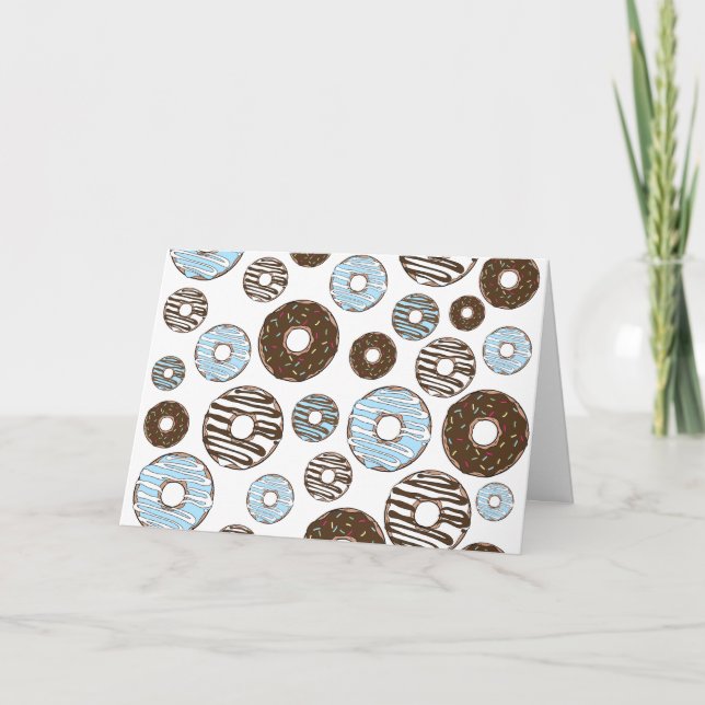 Carte Motif De Donuts, Donuts Bleus, Donuts Brown (Devant)
