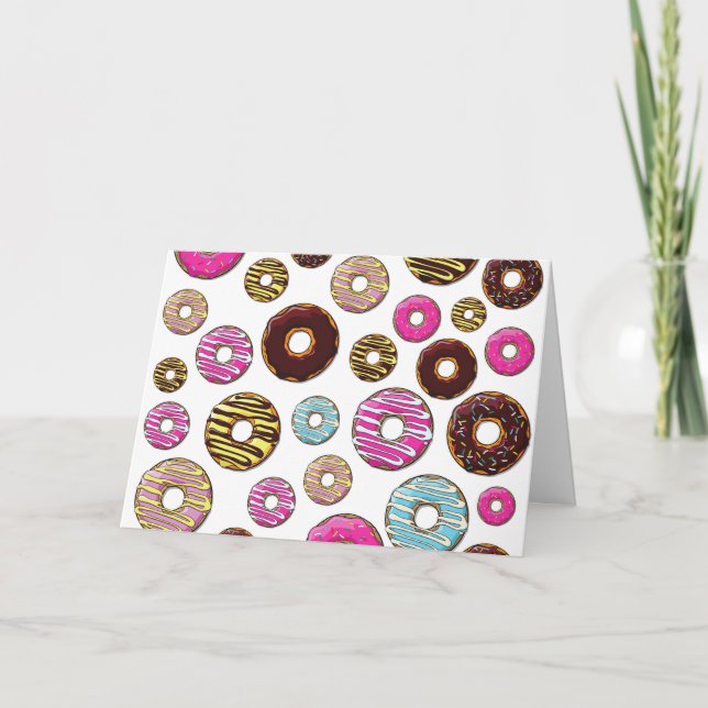 Carte Motif De Donuts, Donuts Colorés, Saupoudrages (Devant)