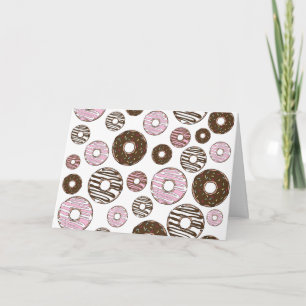 Carte Motif De Donuts, Donuts Roses, Donuts Brown