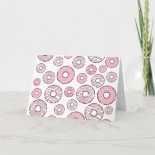 Carte Motif De Donuts, Donuts Roses, Saupoudrages
