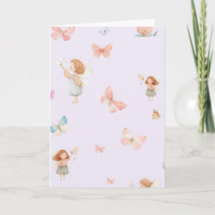 Carte Motif de fée pastel, design de papillon mignon pou