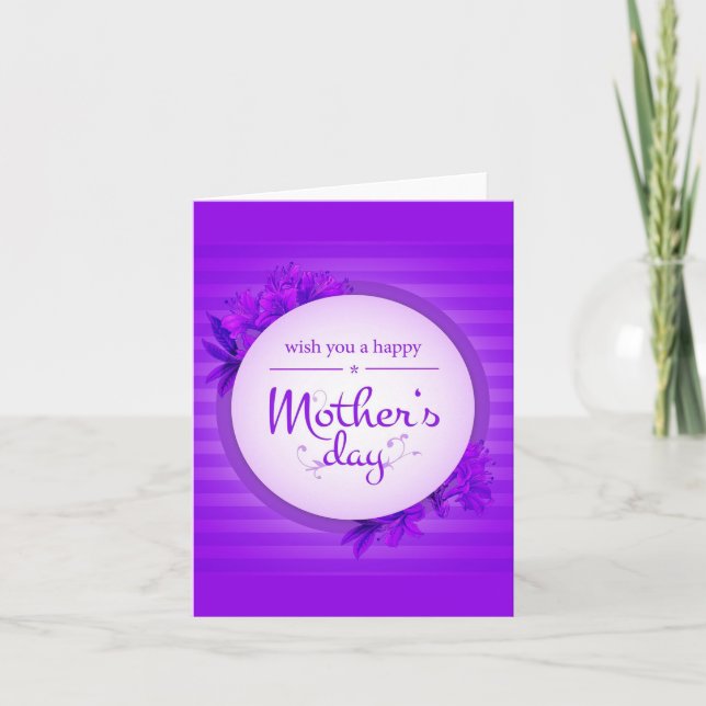 Carte Motif de fête des mères violet (Devant)