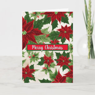 Carte Motif de fleurs de Noël Poinsettia