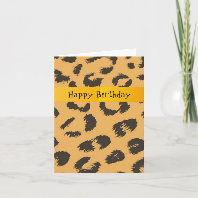 Carte Motif de fourrure de léopard Anniversaire (Devant)