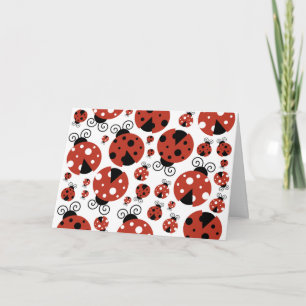 Carte Motif De Ladybugs, Mignons Ladybugs, Red Ladybugs