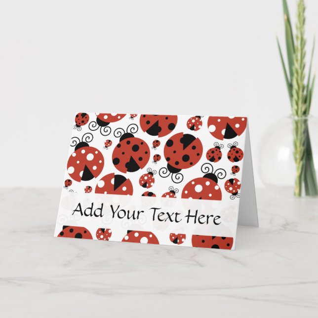 Carte Motif De Ladybugs, Mignons Ladybugs, Red Ladybugs (Devant)