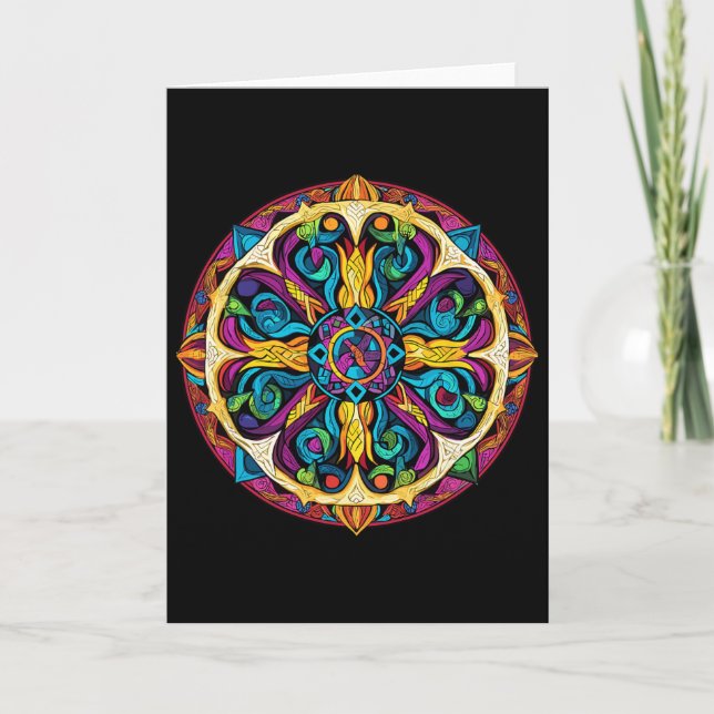 Carte Motif de mandala de géométrie sacrée  (Devant)
