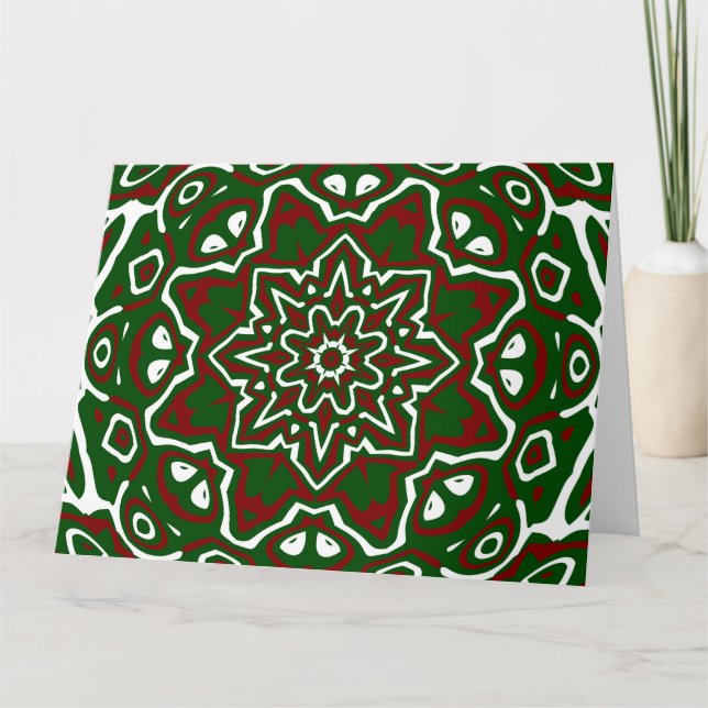 Carte Motif de mandala de Noël orné éclectique Groovy (Devant)