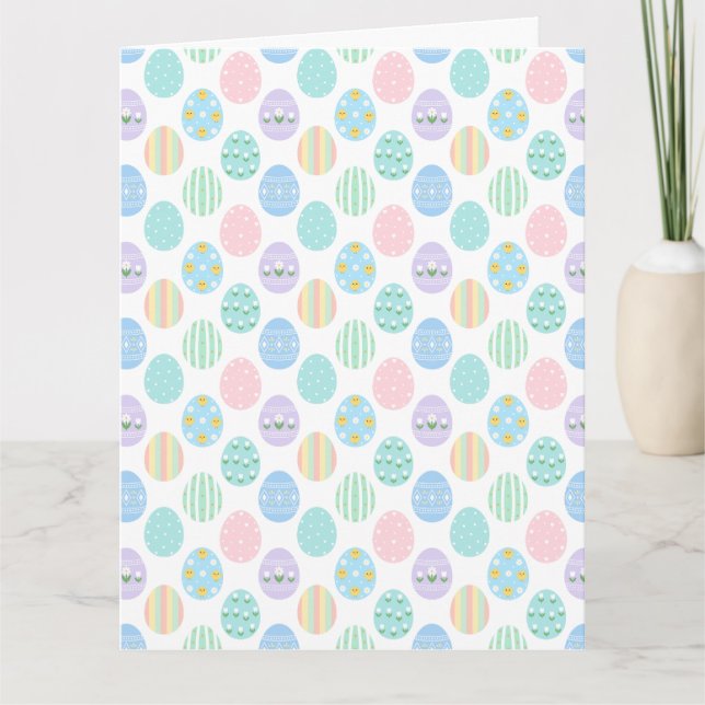 Carte Motif de Pâques aux œufs pastel mignons  (Devant)