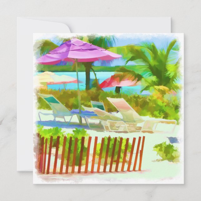 Carte Motif de plage des îles Bahama-Tropical (Devant)