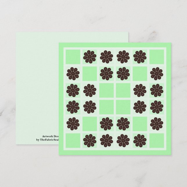 Carte Motif De Plat À Crème Verte À La Menthe Et À Chip  (Devant / Derrière)