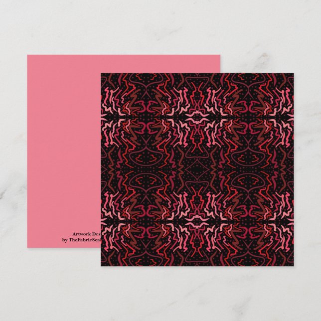 Carte Motif de points roses et rouges et de gribouillis  (Devant / Derrière)