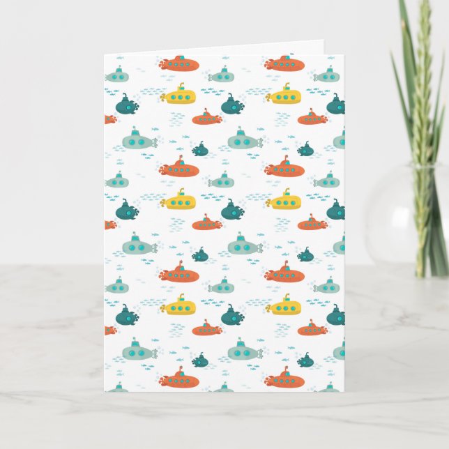Carte Motif de poisson de mer profond sous-marin mignon (Devant)