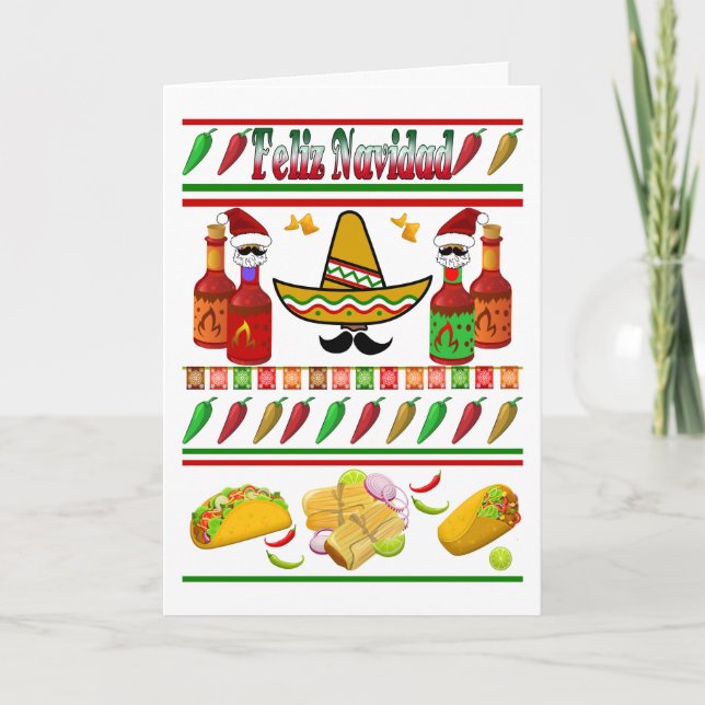 Carte Motif de pull moche de Noël Christmas (Devant)