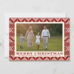 Carte Motif de pull tricoté Fair Isle pour Noël