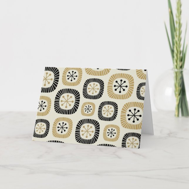 Carte Motif de soleil en explosion de style Mid Century  (Devant)