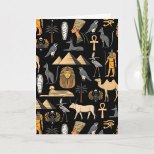 Carte Motif de symbole hiéroglyphique égyptien arrière-p
