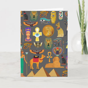 Carte Motif de symbole hiéroglyphique égyptien pharaon  