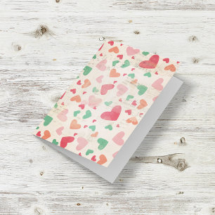 Carte Motif des Coeurs texturés