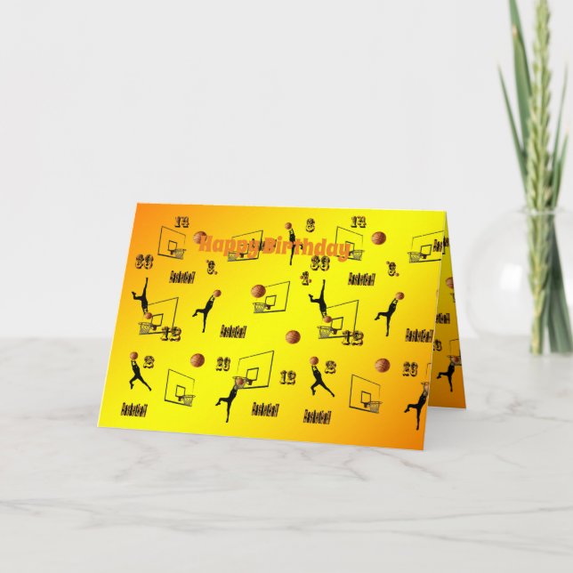 Carte Motif des joueurs de basket-ball, (Devant)