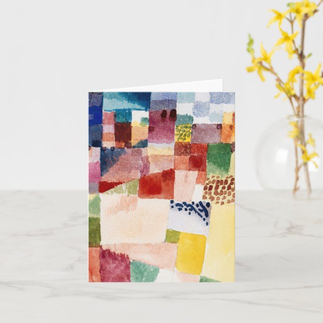 Carte Motif d'Hammamet de Paul Klee, Art abstrait (Fleur jaune)