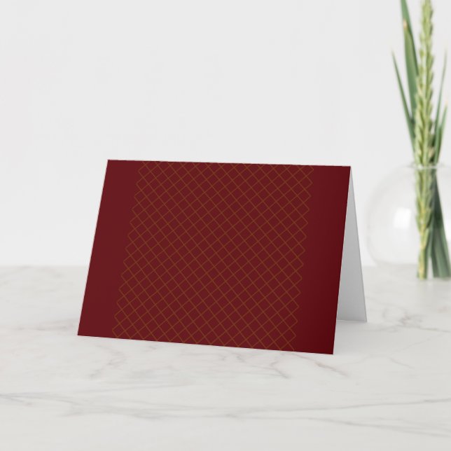 Carte Motif diamant uni couleur bordeaux drapé (Devant)