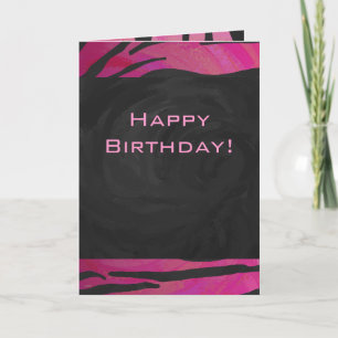 Carte Motif d'impression monogramme rose et noir
