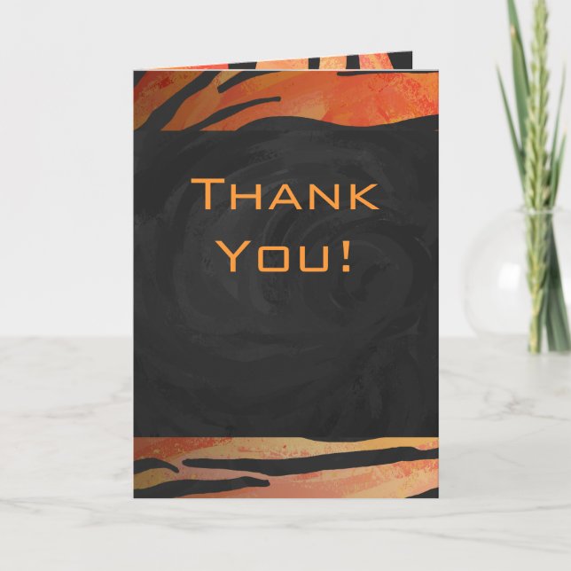 Carte Motif d'impression monogramme Tiger chaud orange e (Devant)