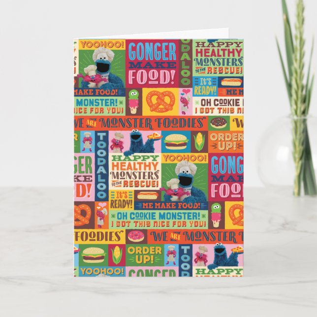 Carte Motif du camion fourré de Cookie Monster (Devant)