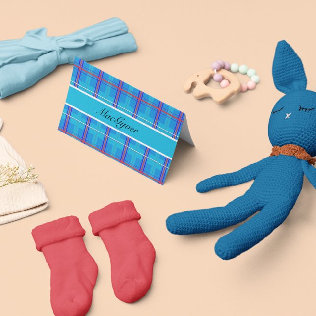 Carte Motif écossais en bleu, personnalisable (Créateur téléchargé)