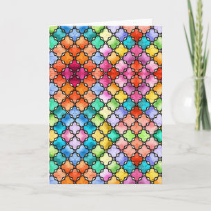 Carte Motif en mosaïque arc-en-ciel