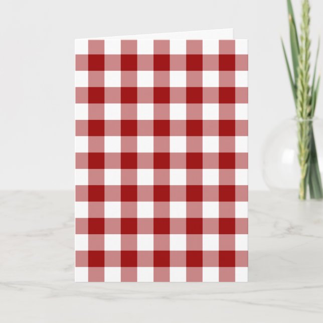 Carte Motif En vichy rouge et blanc (Devant)