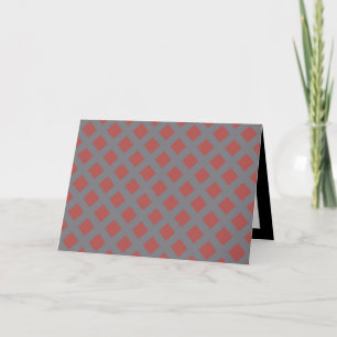 Carte Motif En vichy rouge et gris