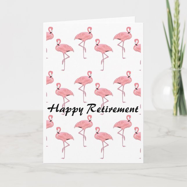 Carte Motif flamant rose pour une retraite heureuse (Devant)