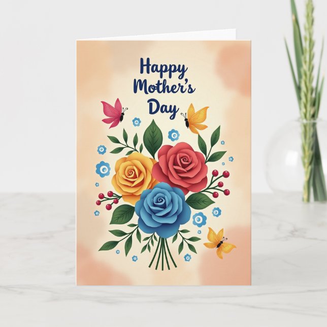 Carte motif Fleur de Pêcher (Devant)