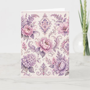 Carte Motif floral baroque vintage – (violets)