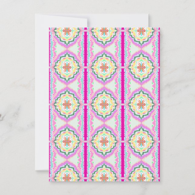 Carte Motif floral géométrique rose et or chic (Devant)