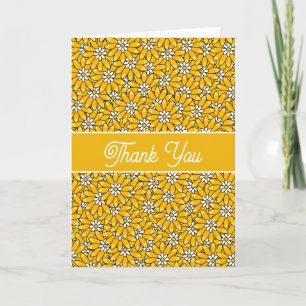 Carte Motif floral jaune vif Merci