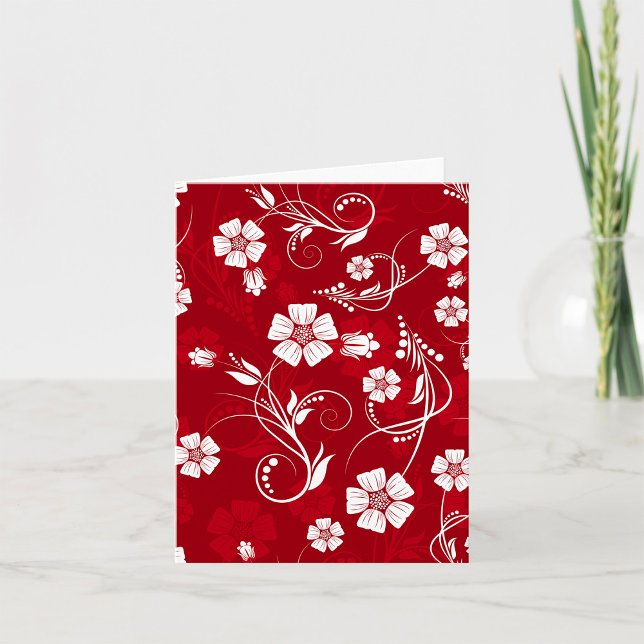 Carte Motif floral rouge et blanc (Créateur téléchargé)