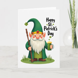 Carte motif Gnome Trèfle St Patrick