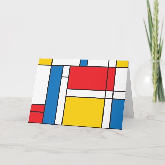 Carte Motif graphique inspiré par Mondrian moderne (Devant)