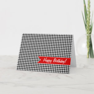 Carte Motif Houndstooth - noir et blanc