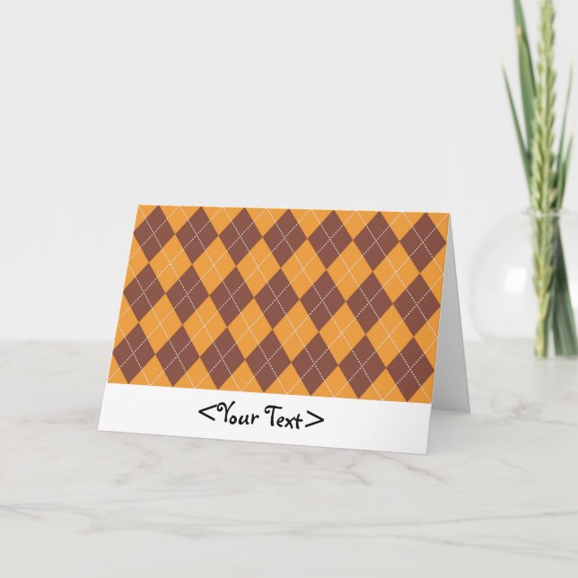 Carte Motif Jacquard Brown et orange (Devant)