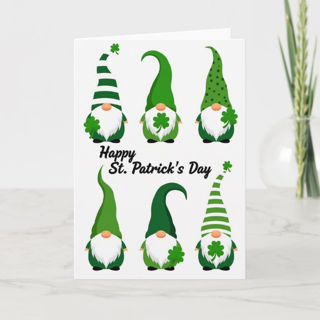 Carte motif lutin trèfle (Devant)